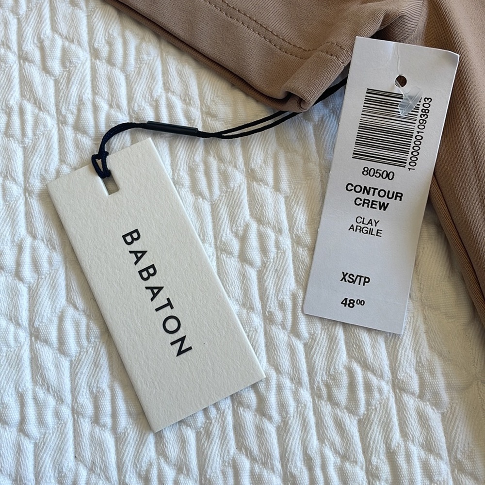 NWT Babaton Contour Crew short sleeve bodysuit in Clay XS from Aritzia - Picture 7 of 7